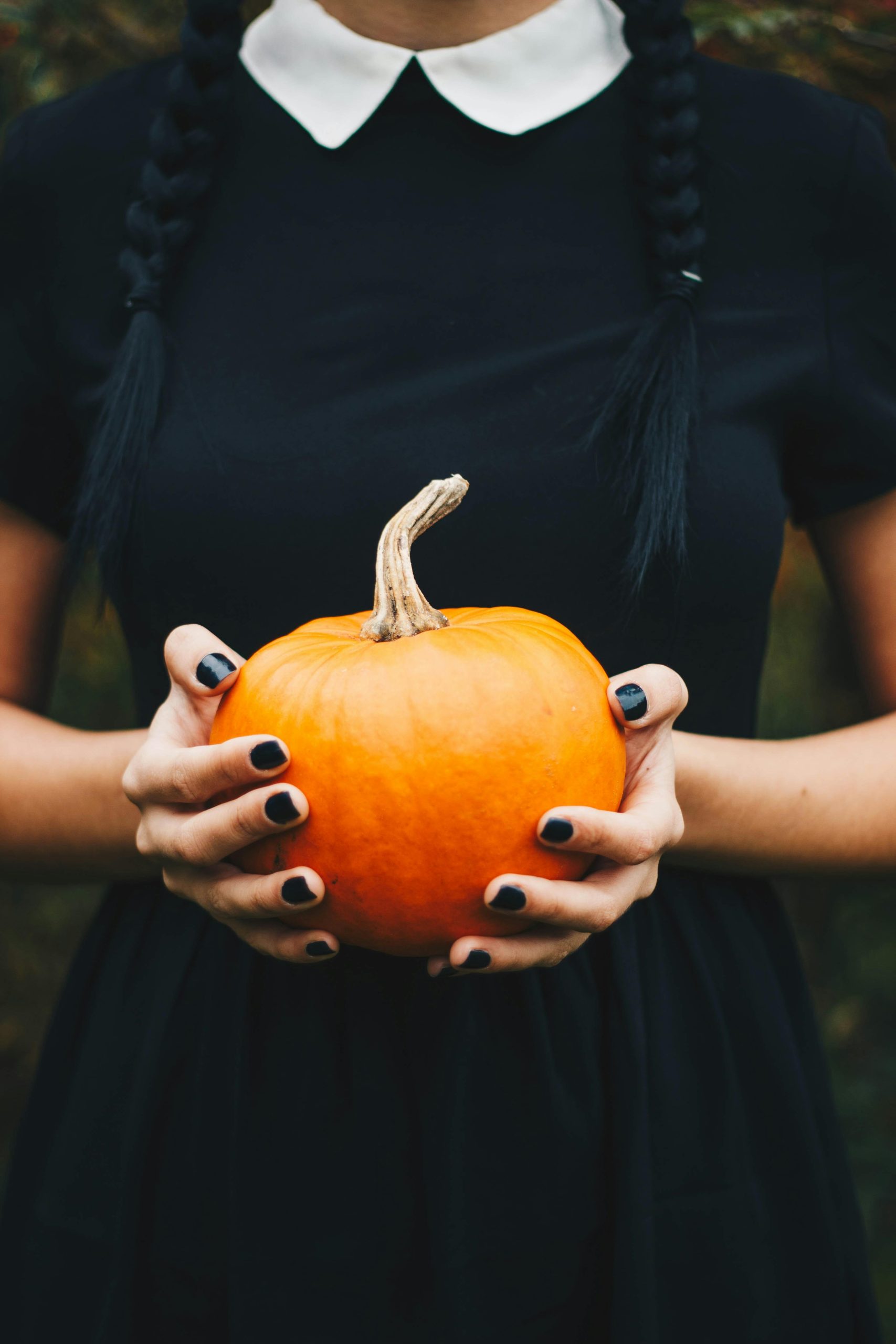 fall halloween nail polish and pumpkin