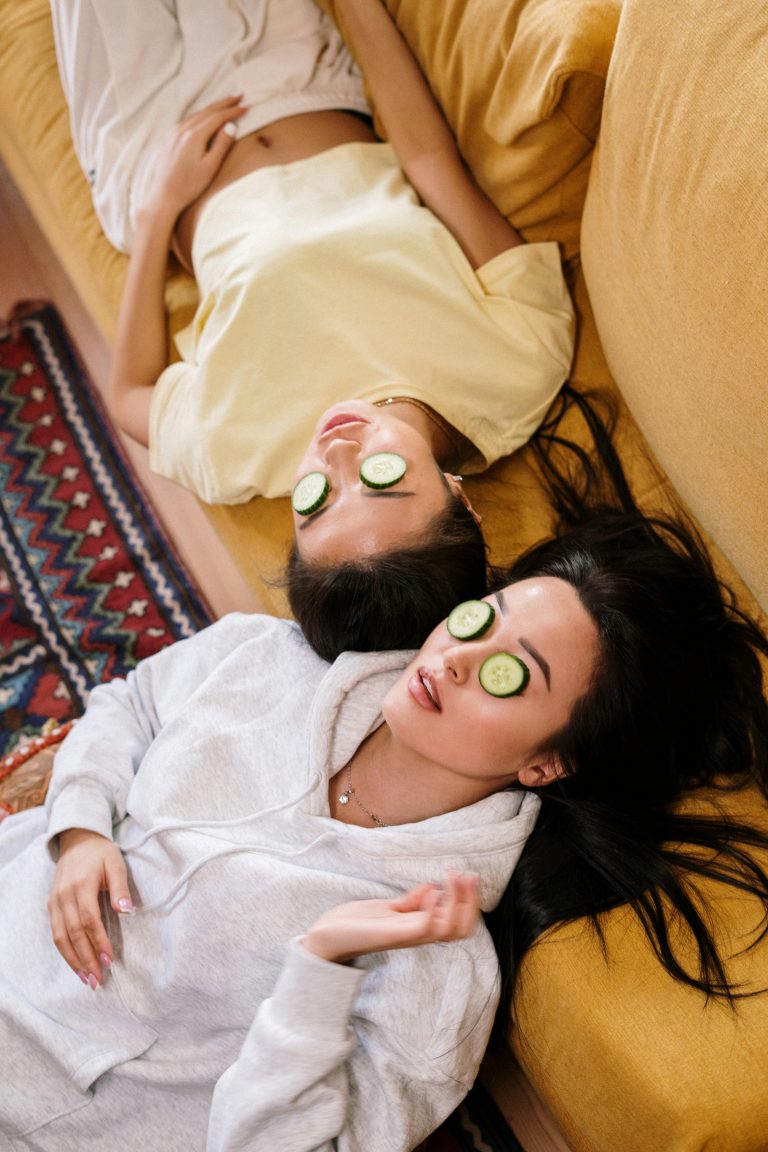 Women relaxing for a weekend reset