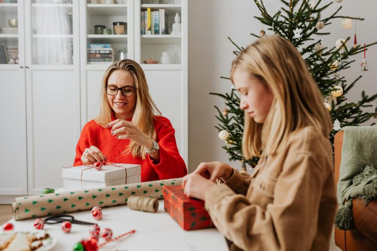 wrapping christmas gifts