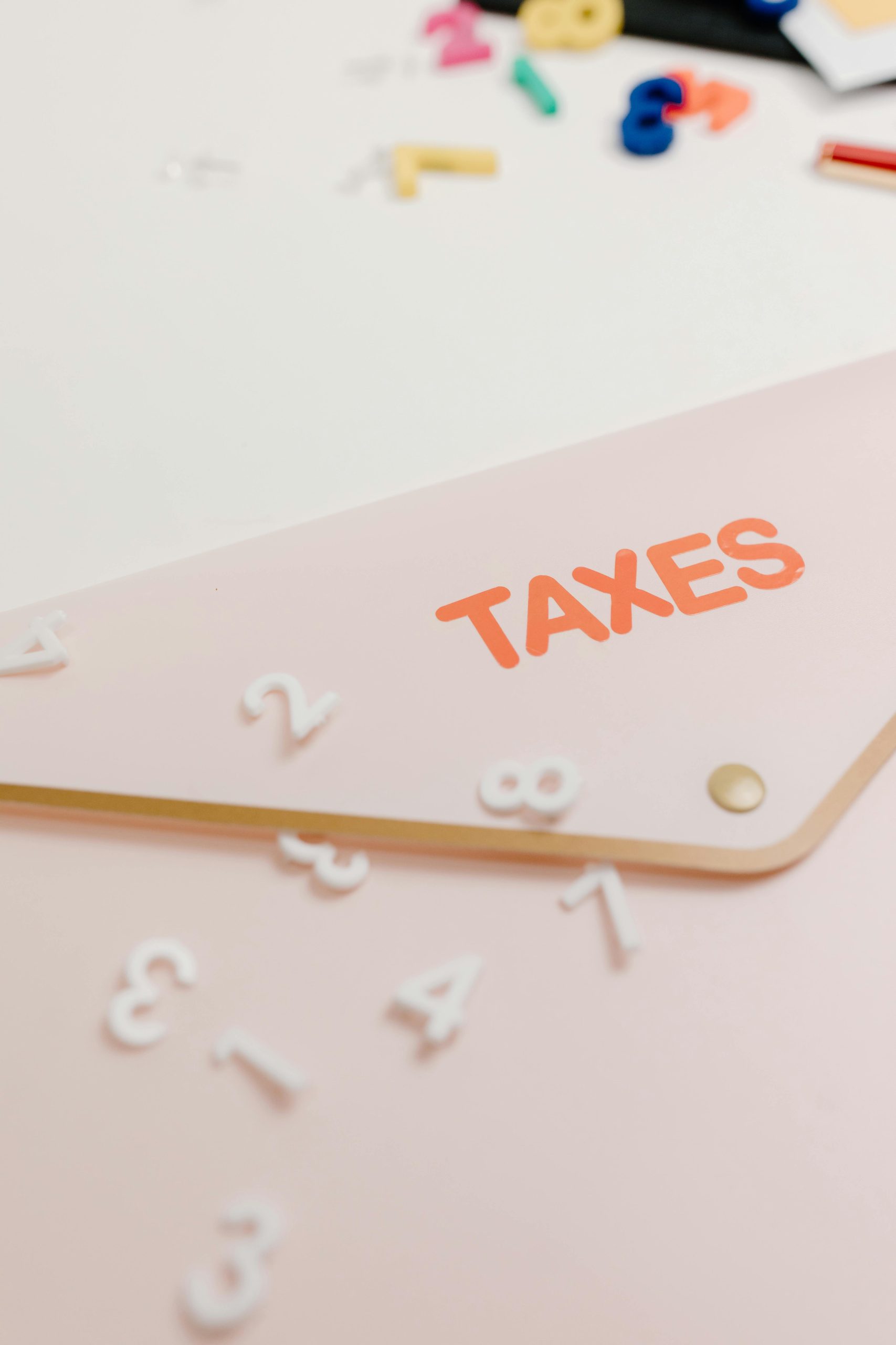 Accordion file folder used to organize tax documents at home