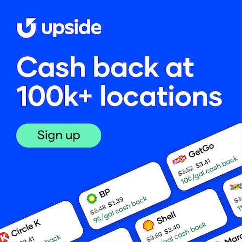 Upside app for cash back on gas, groceries, and dining